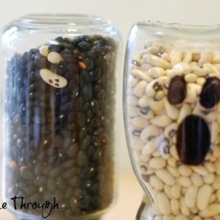 ghost sensory jars black and white