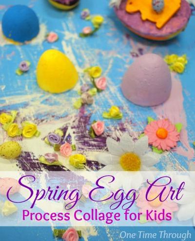 Spring Egg Art Process Collage
