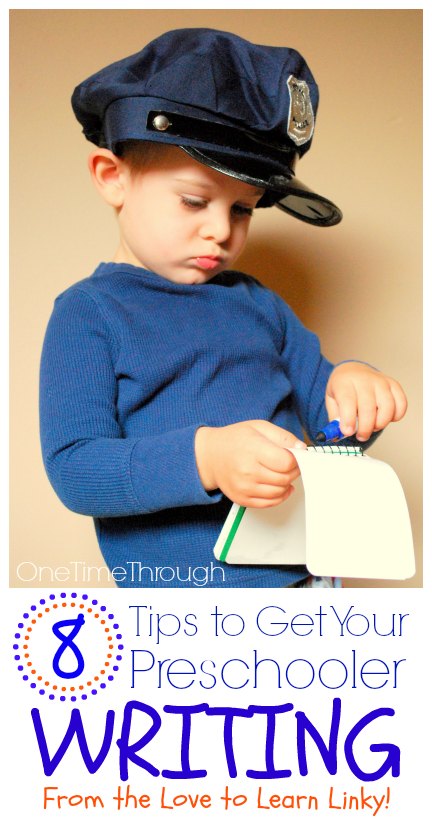 8 Tips to Get Your Preschooler Writing - One Time Through sm