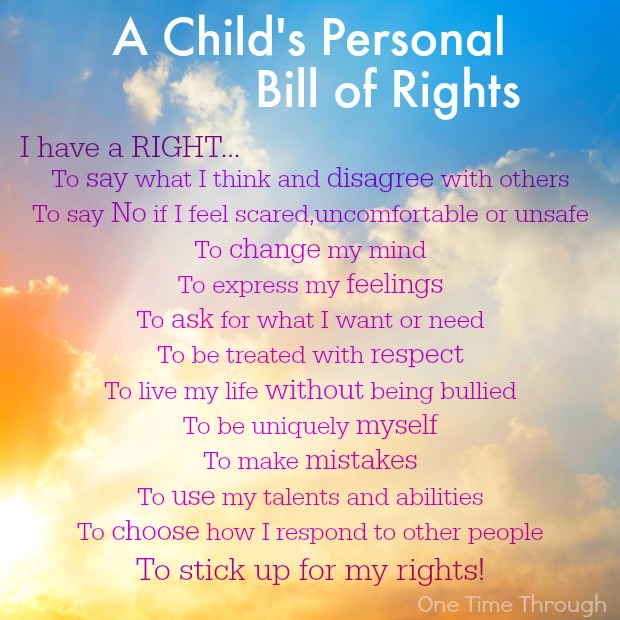 A Child's Personal Bill of Rights