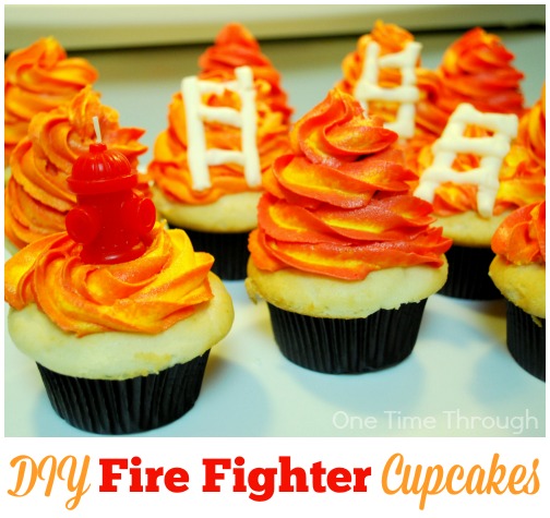 DIY Fire Fighter Cupcakes