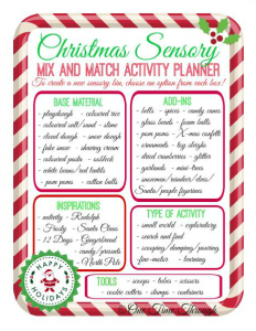 Christmas Sensory Mix and Match Sensory Activity Planner