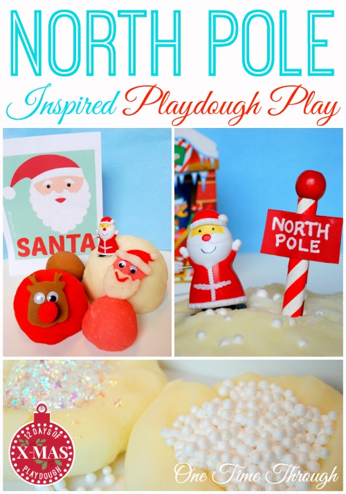 North Pole Inspired Playdough Play