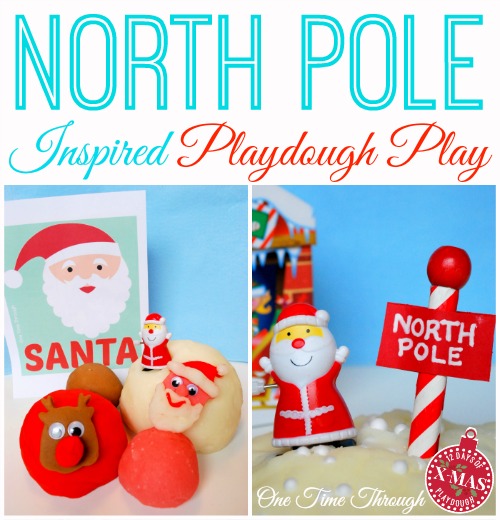 North Pole Inspired Playdough Play 