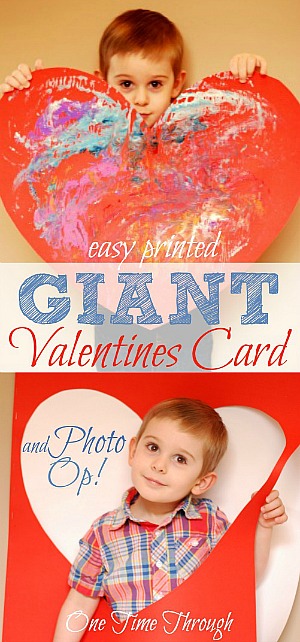 Easy Printed Giant Valentines Card & Photo Op Activity 
