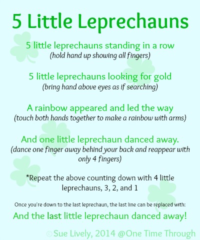 5 Little Leprechauns Fingerplay Counting Rhyme