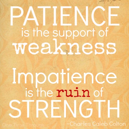 Patience is the Support of Weakness