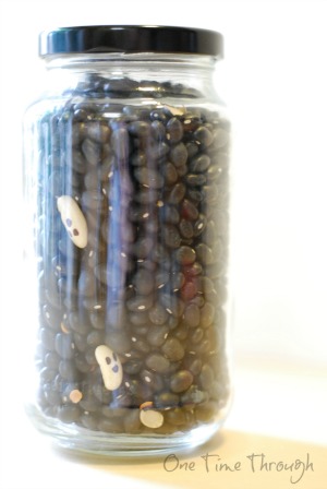 black bean ghost sensory jar