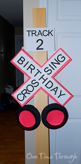 Birthday Crossing Track Sign